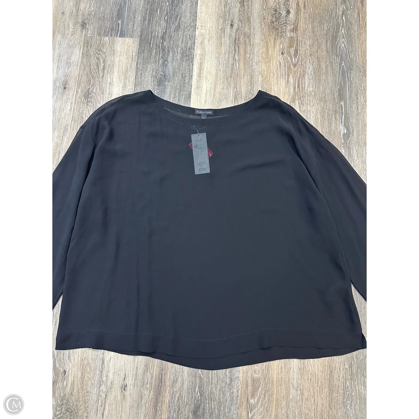Blouse Long Sleeve By Eileen Fisher In Black, Size: Xl