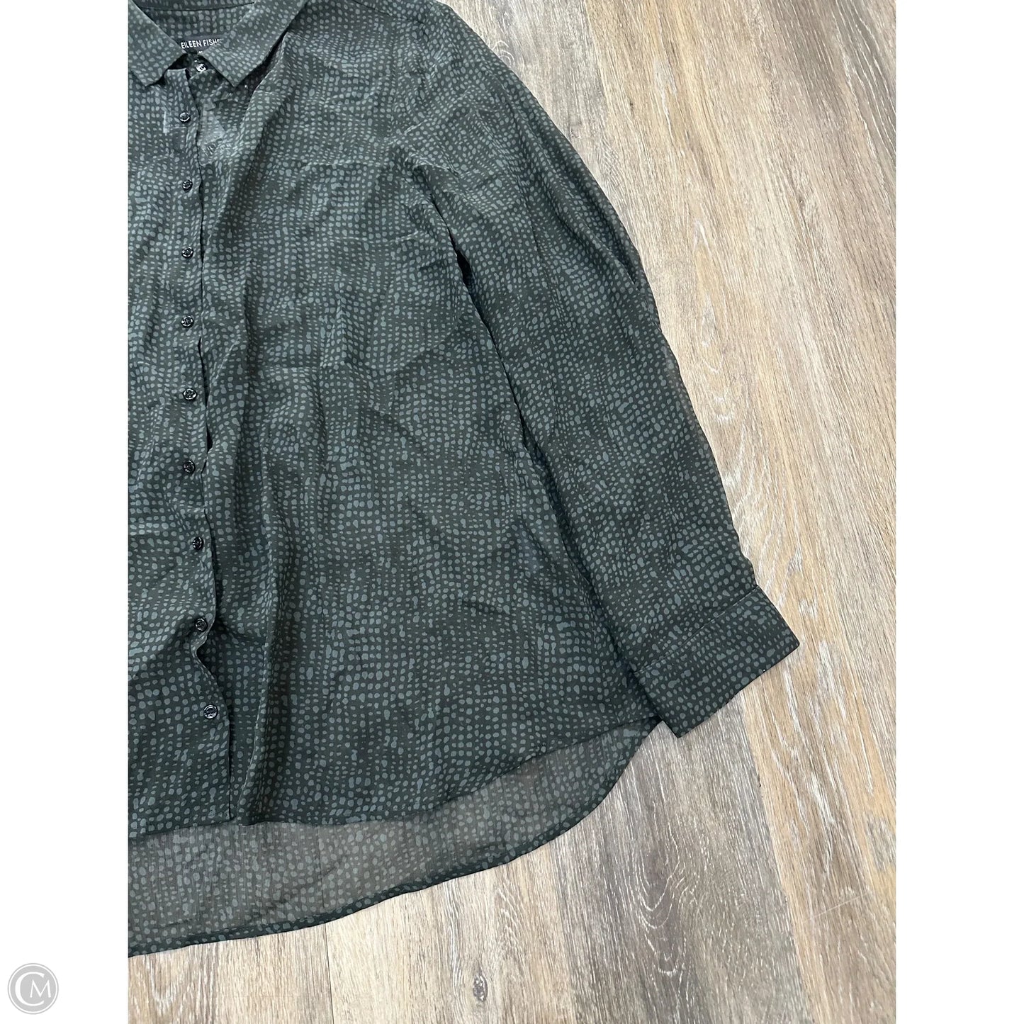 Blouse Long Sleeve By Eileen Fisher In Green, Size: Xl