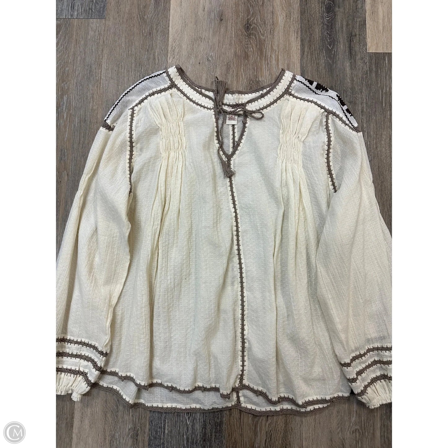 Blouse Long Sleeve By Sundance In Cream, Size: Xl