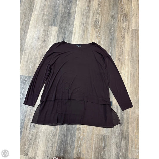 Blouse Long Sleeve By Eileen Fisher In Brown, Size: Xl