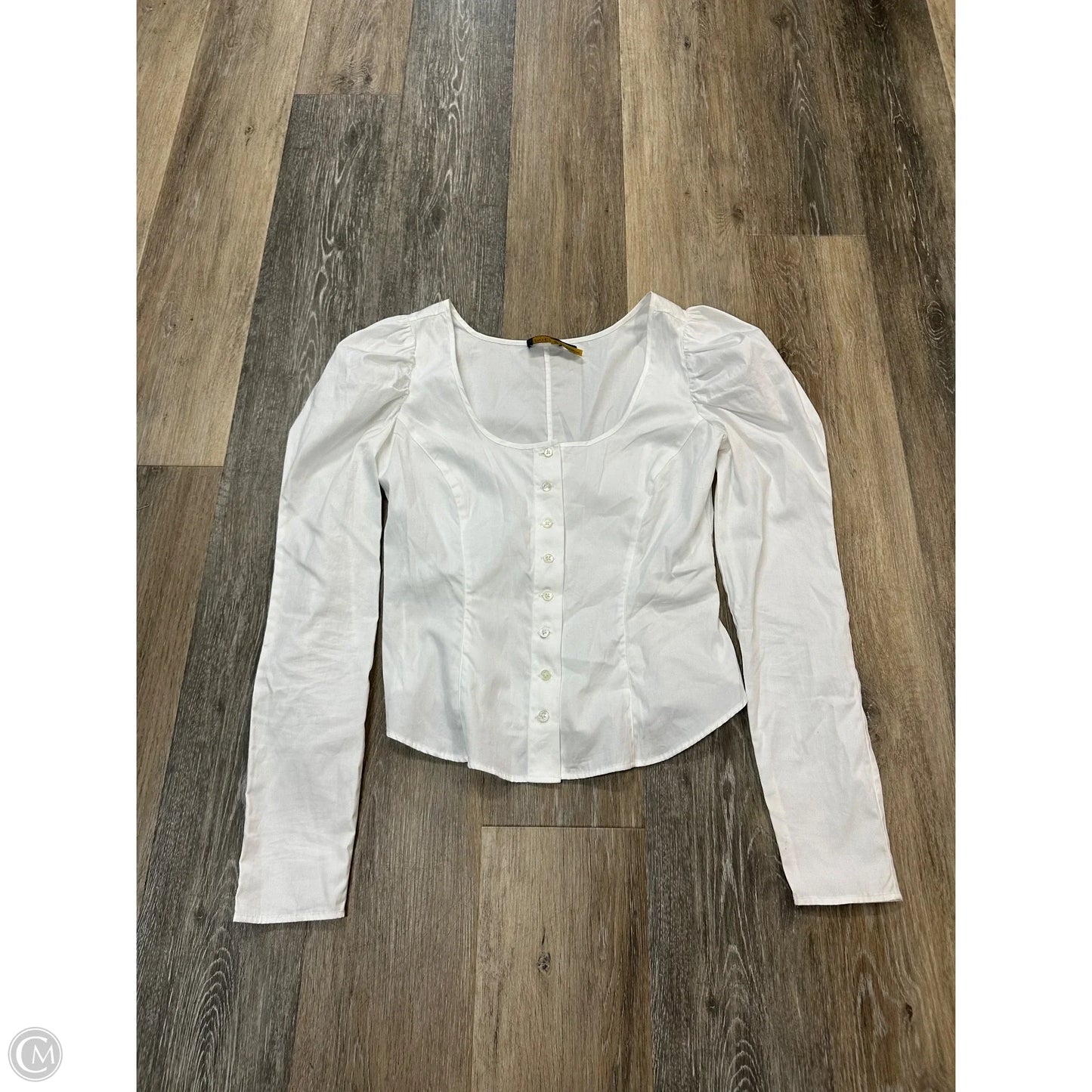 -Blouse Long Sleeve By Polo Ralph Lauren In White, Size: 0
