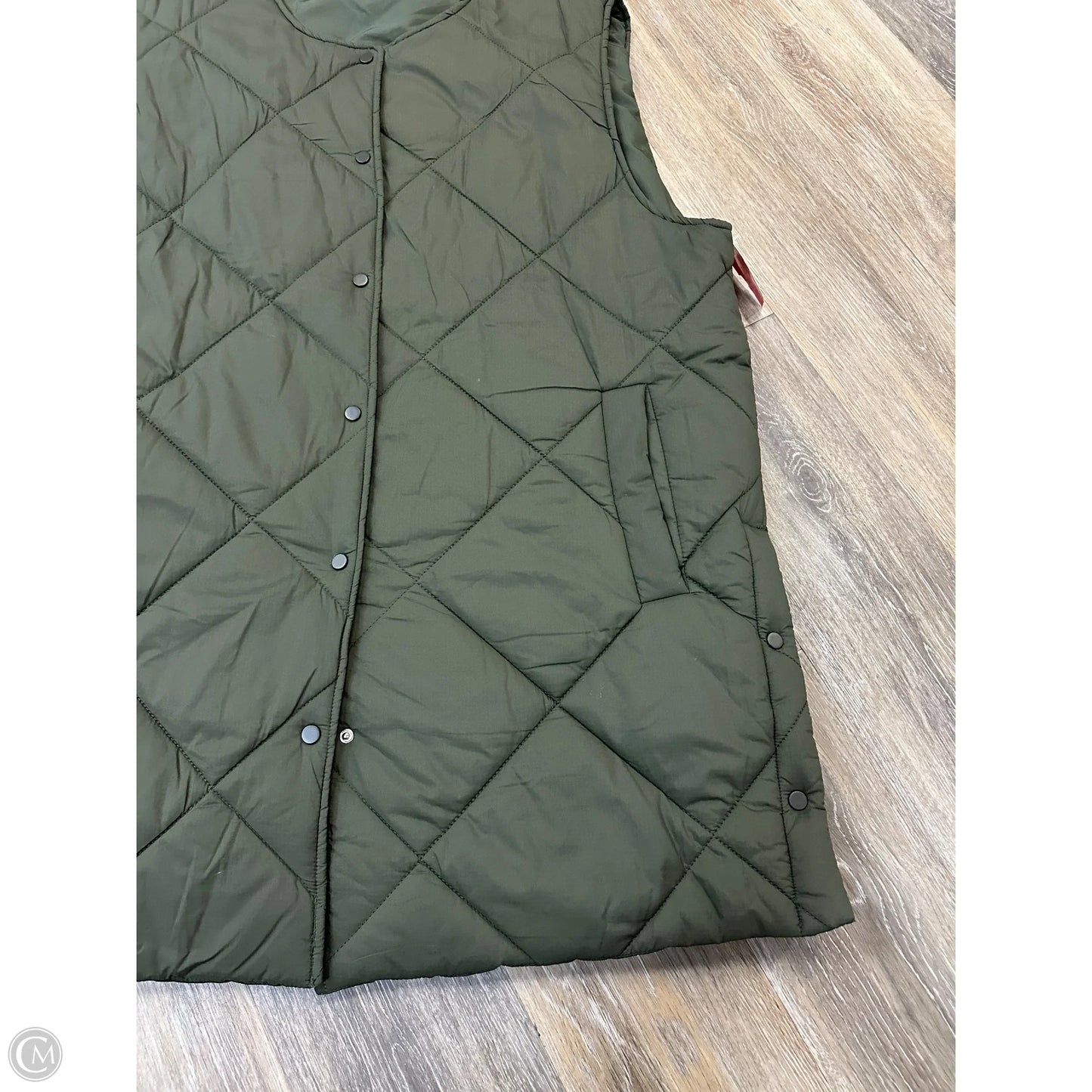 Vest Puffer & Quilted By The Nines In Green, Size: 1x