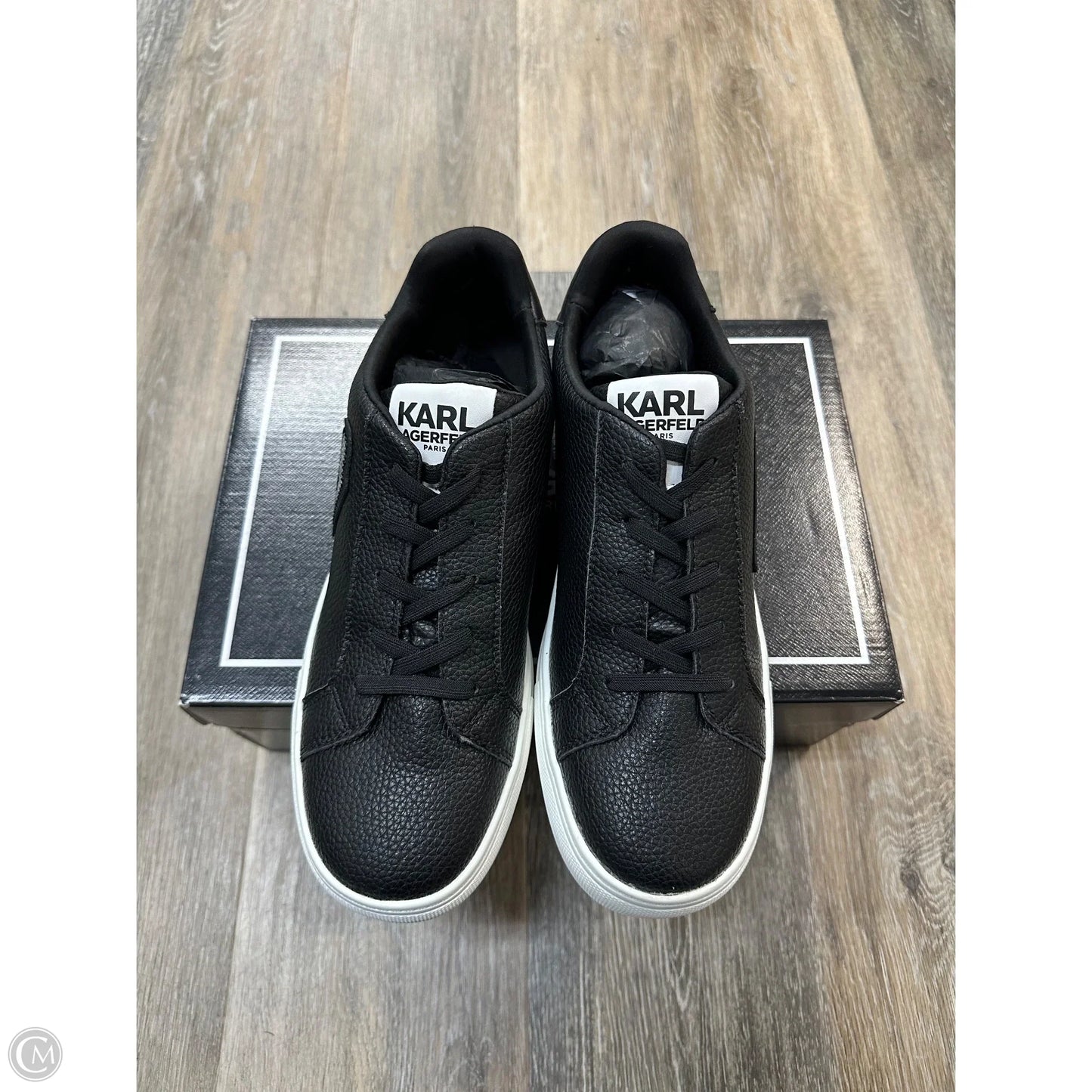 Shoes Designer By Karl Lagerfeld In Black, Size: 9