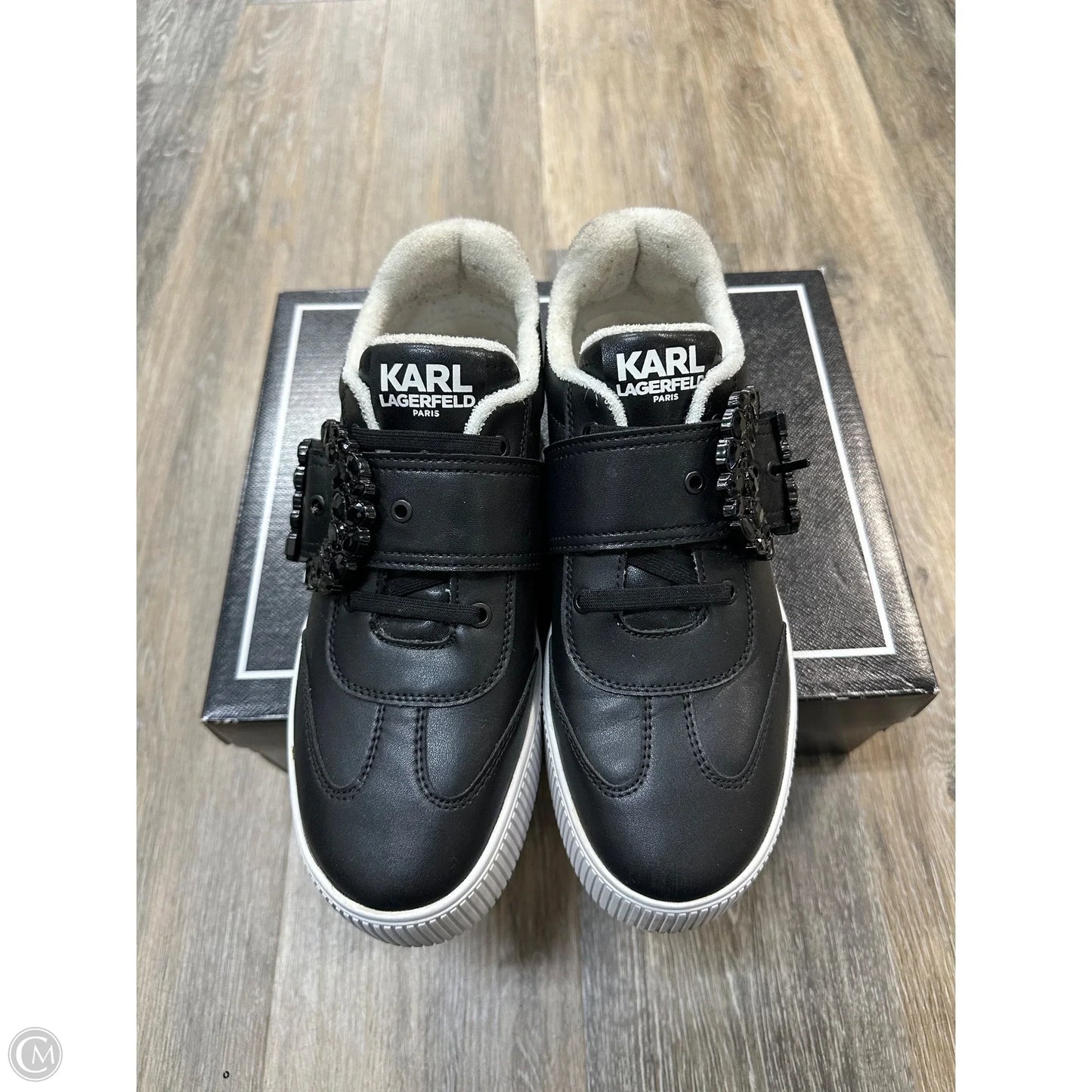 Shoes Designer By Karl Lagerfeld In Black, Size: 9
