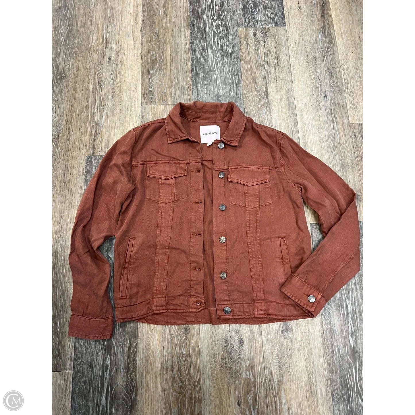 Jacket Shirt By Thread And Supply In Orange, Size: S