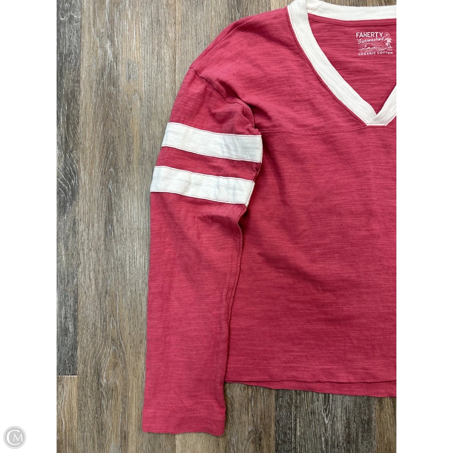 Top Short Sleeve By Faherty In Pink, Size: M