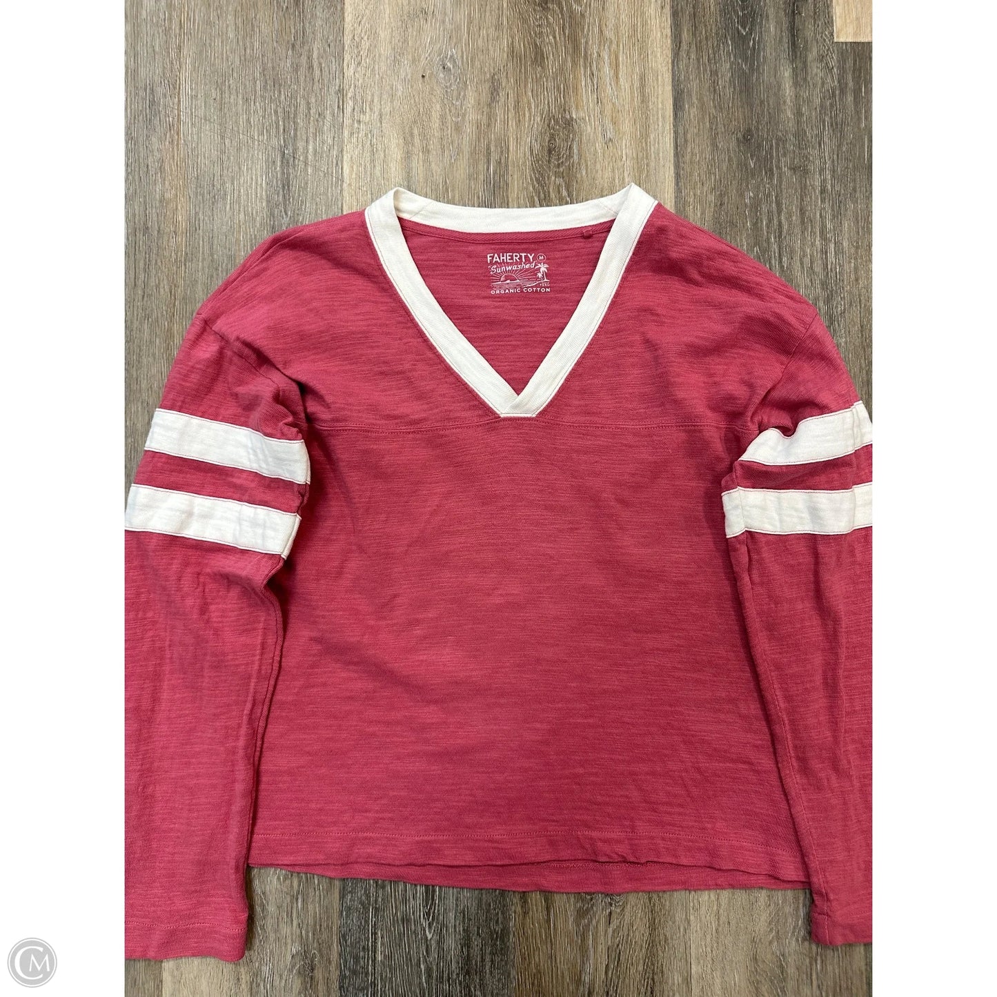 Top Short Sleeve By Faherty In Pink, Size: M