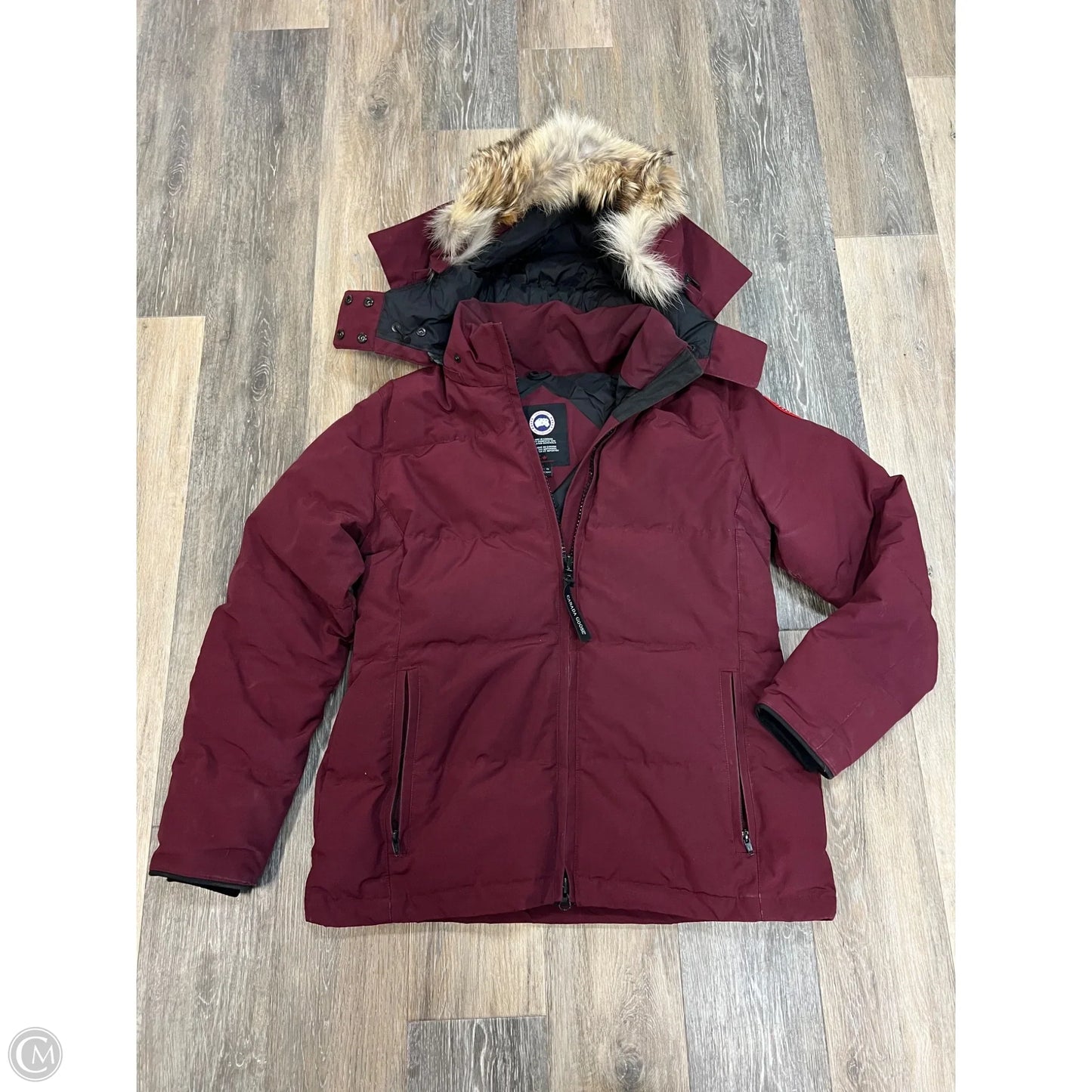 Coat Luxury Designer By Canada Goose In Maroon, Size: Xl