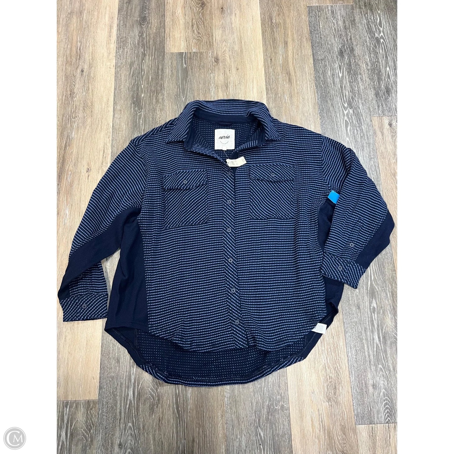 Jacket Shirt By Aerie In Blue, Size: M
