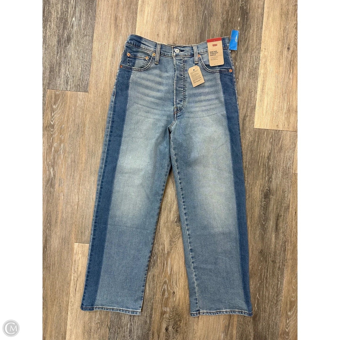 Jeans Straight By Levis In Blue Denim, Size: 8