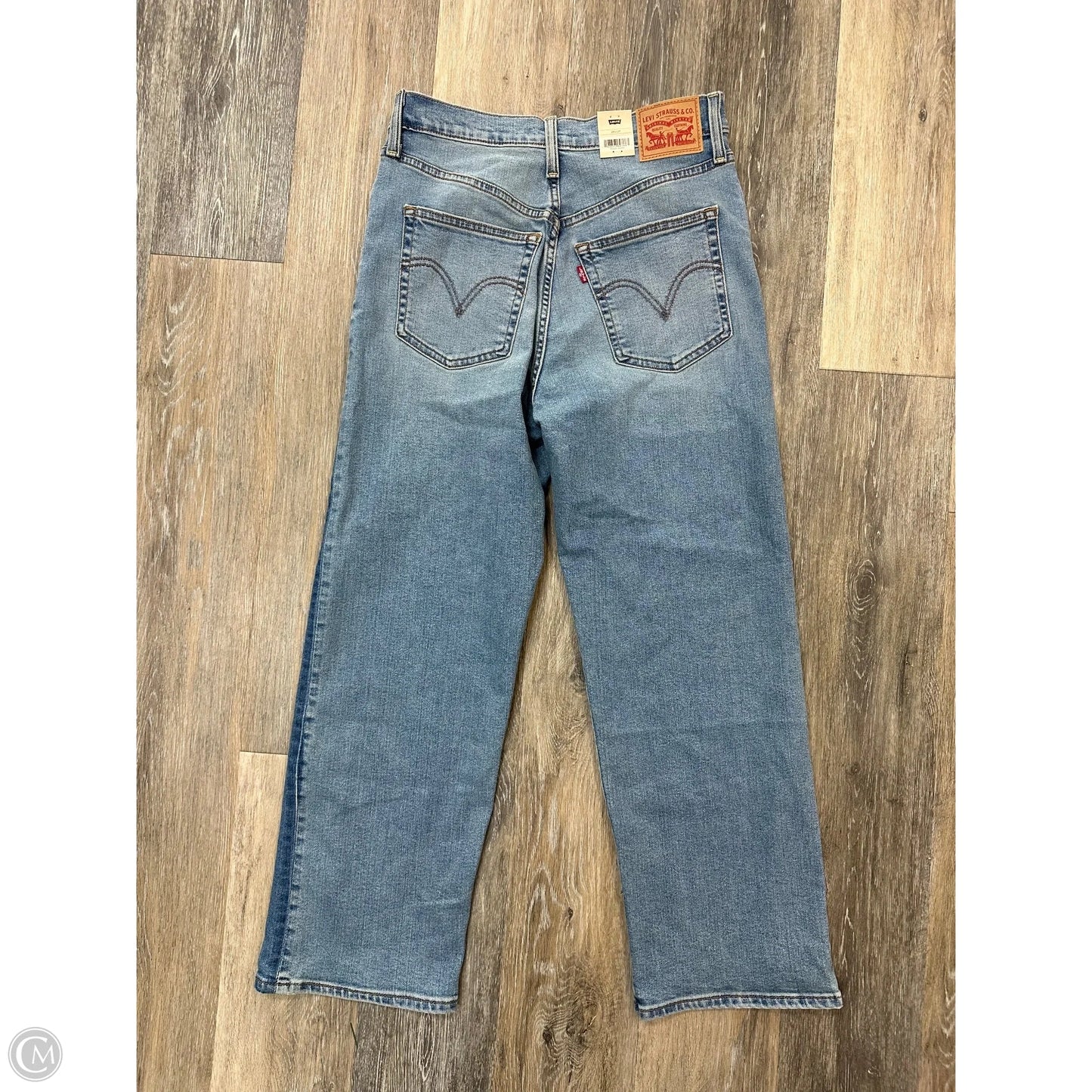 Jeans Straight By Levis In Blue Denim, Size: 8