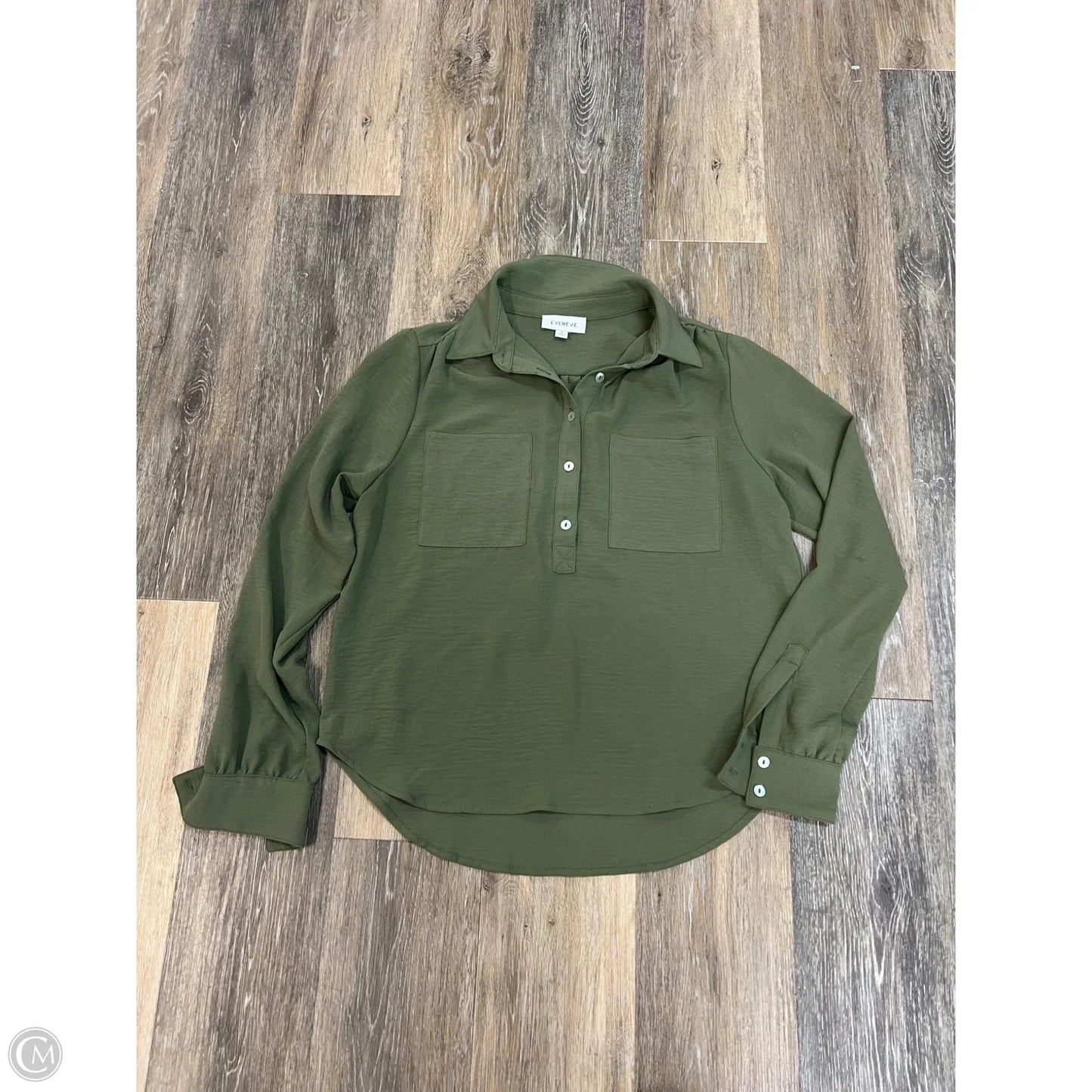 -Blouse Long Sleeve By Evereve In Green, Size: S