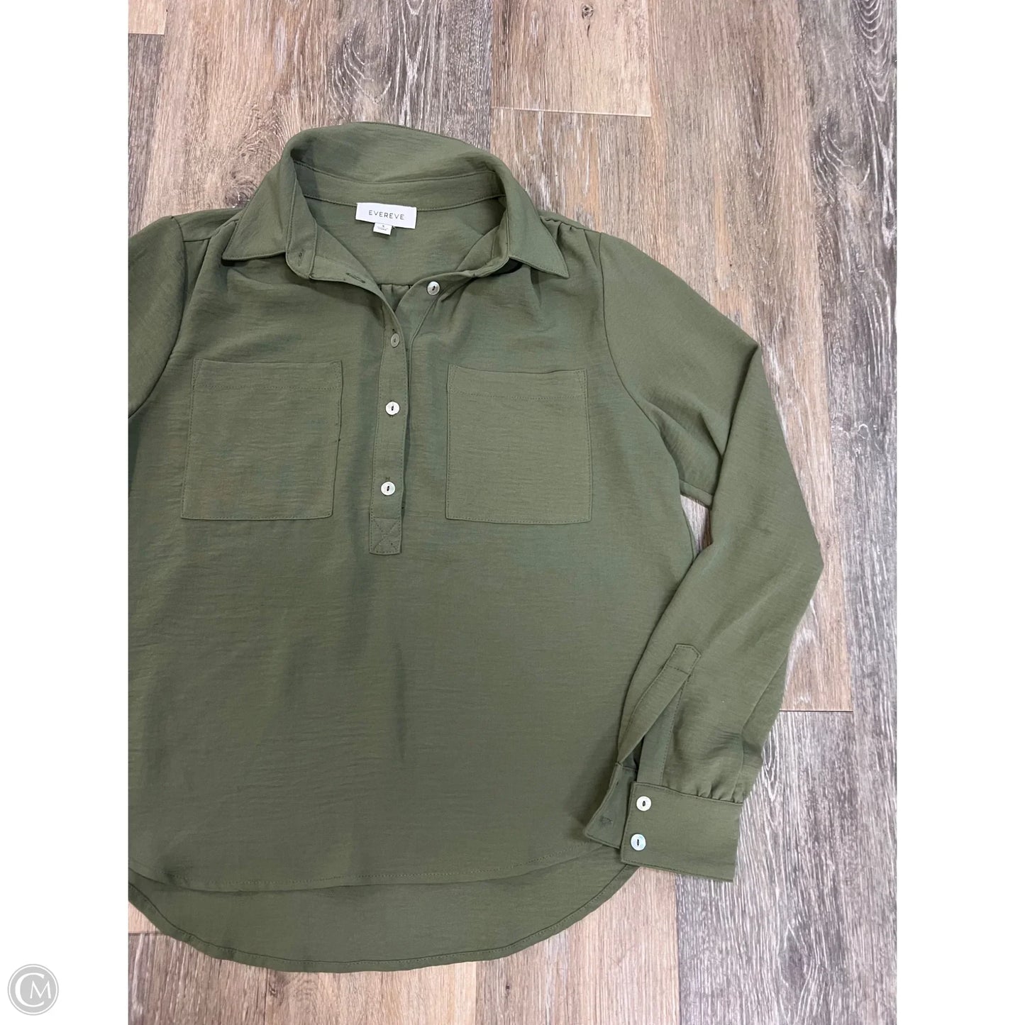 -Blouse Long Sleeve By Evereve In Green, Size: S