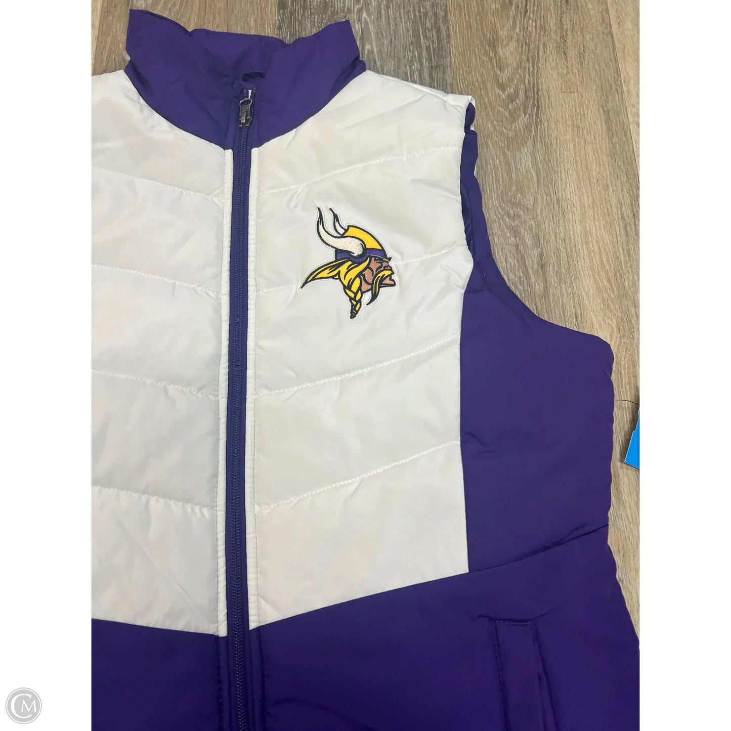 Vest Puffer & Quilted By Nfl In Purple & White, Size: M