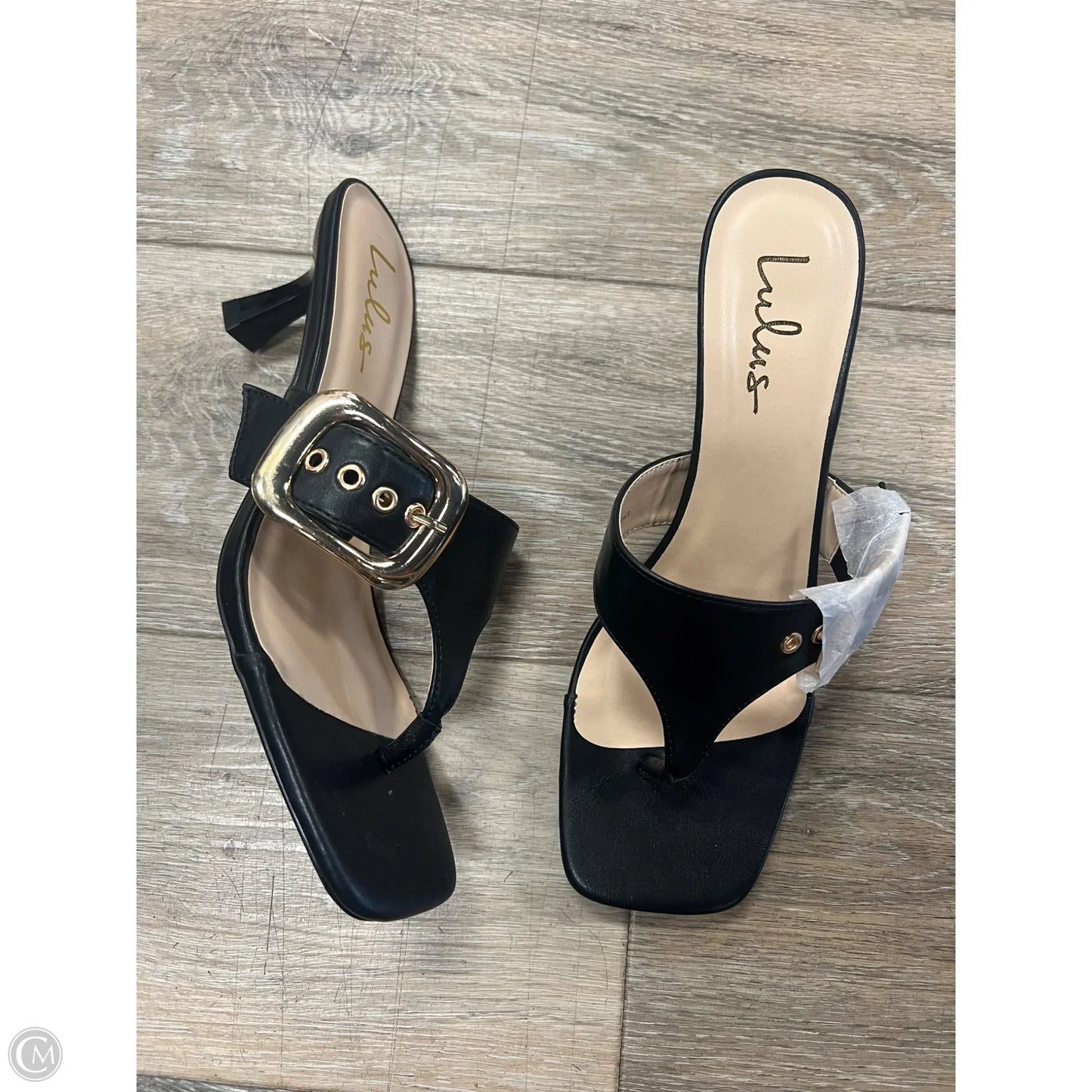 Sandals Heels Kitten By Lulus In Black, Size: 8