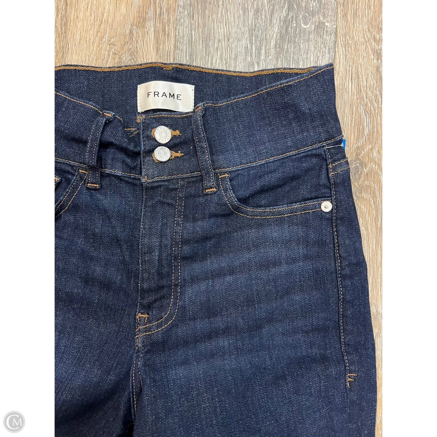 Jeans Wide Leg By Frame In Blue Denim, Size: 1/25