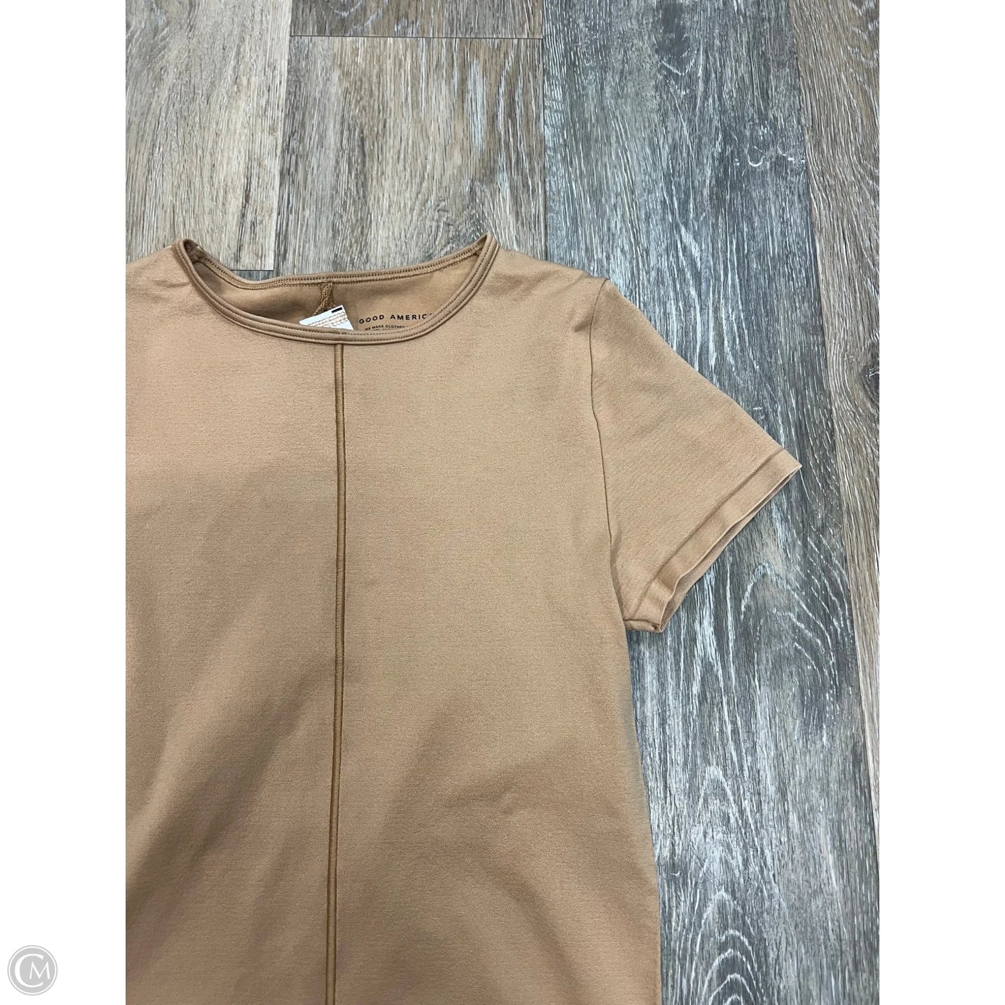 Top Short Sleeve By Good American In Tan, Size: S/M