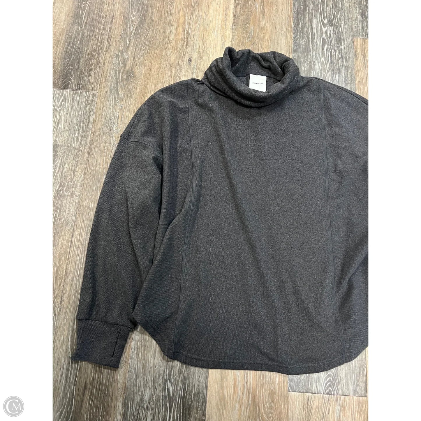 -Athletic Sweatshirt Collar By Varley In Grey, Size: M