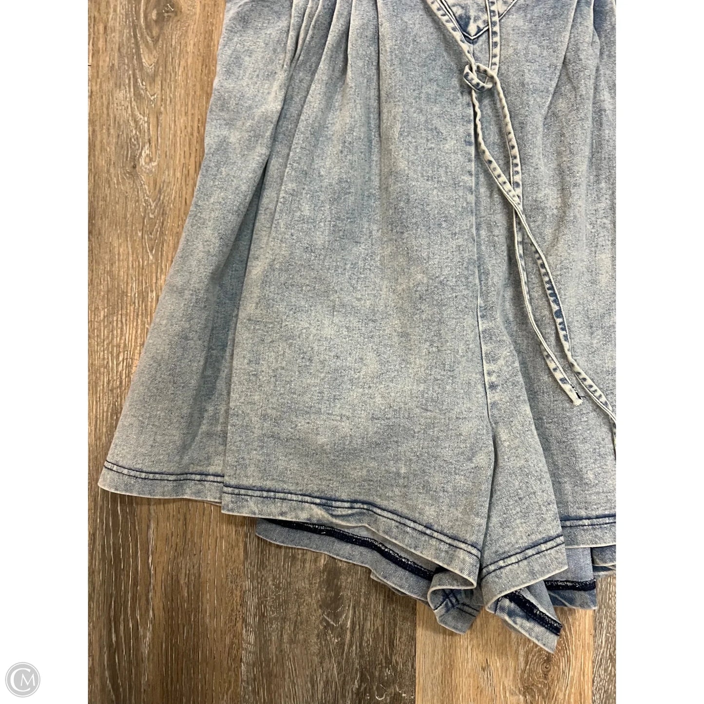 Romper By Natural Fiber Quality In Blue Denim, Size: S