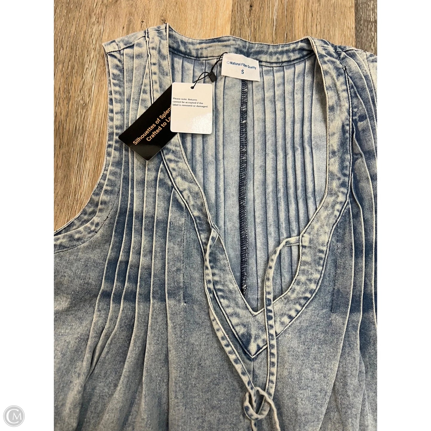 Romper By Natural Fiber Quality In Blue Denim, Size: S