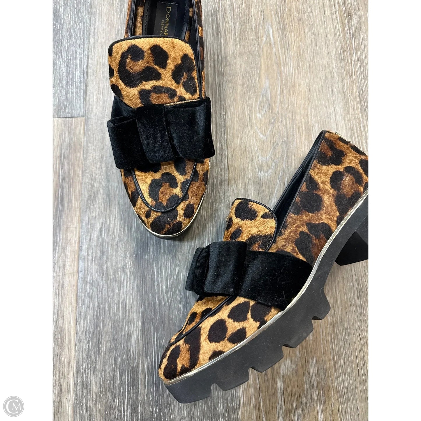 Shoes Heels Platform By Donna Karan In Animal Print, Size: 8