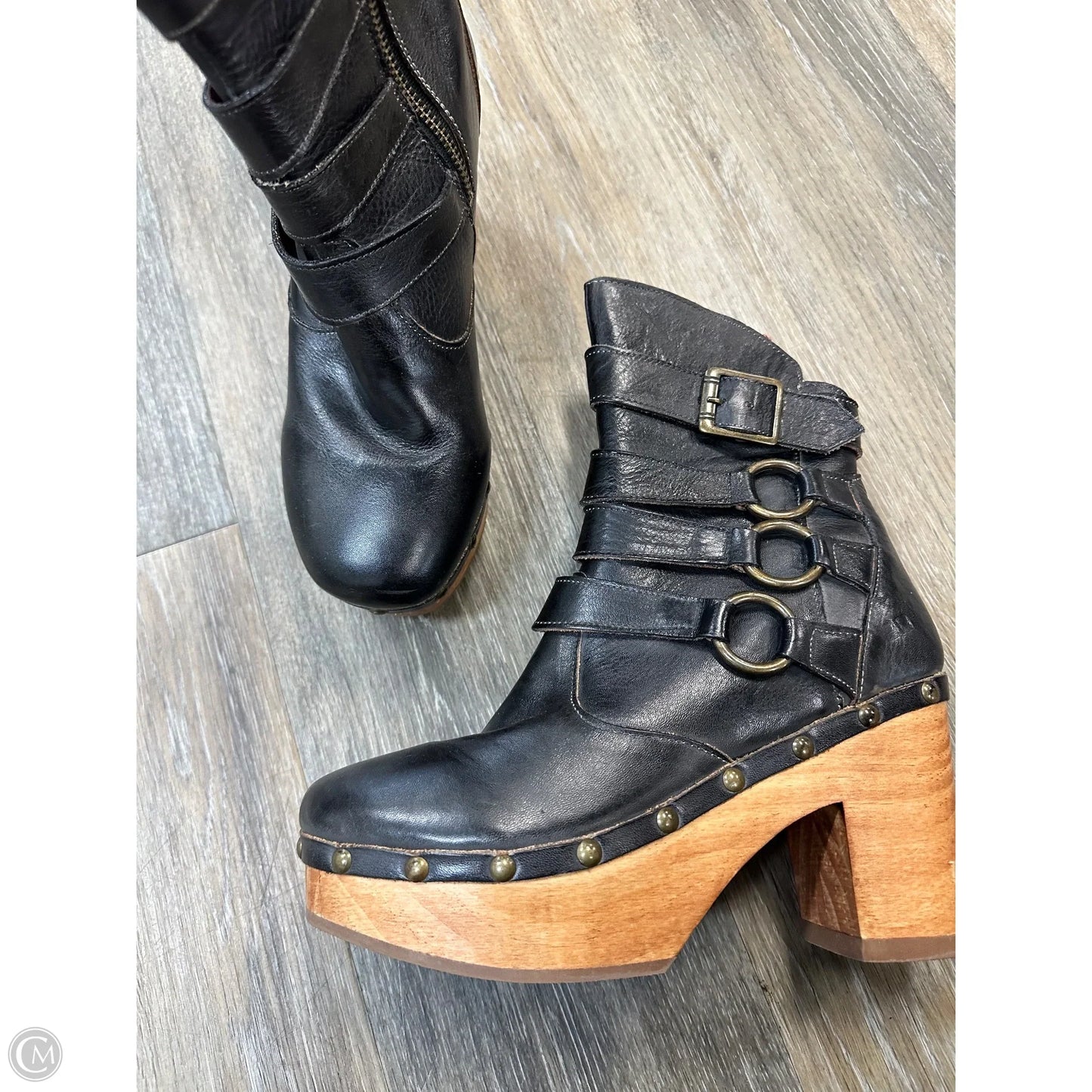 Boots Ankle Heels By Bed Stu In Black, Size: 8