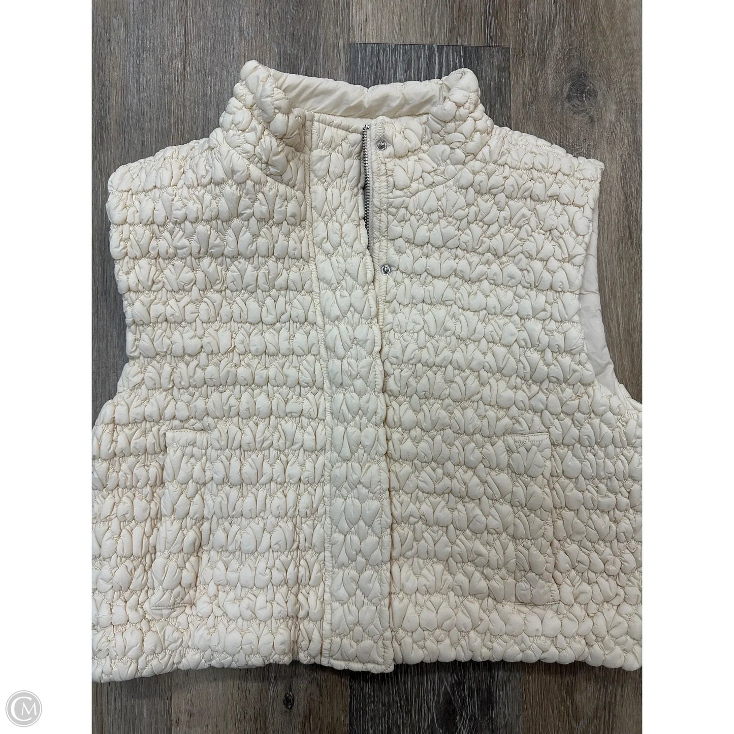 Vest Puffer & Quilted By Current Air In Cream, Size: S