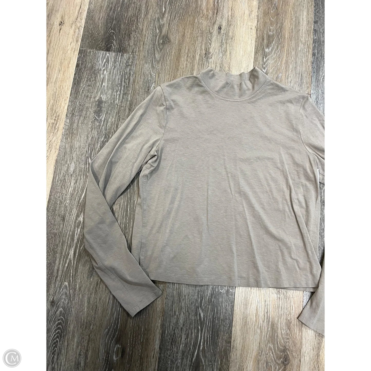 Athletic Top Long Sleeve Crewneck By Lululemon In Beige, Size: M