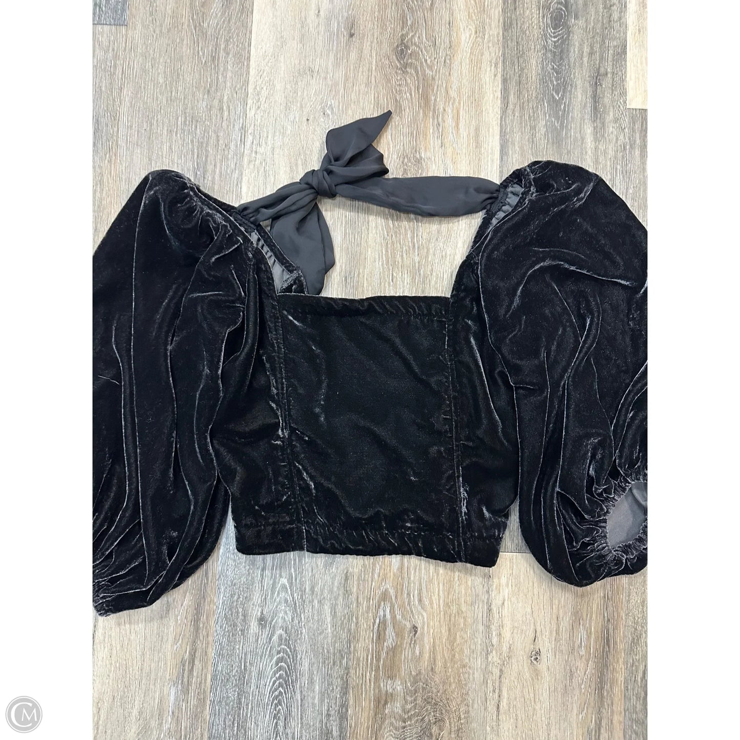 -Blouse Long Sleeve By Free People In Black, Size: S