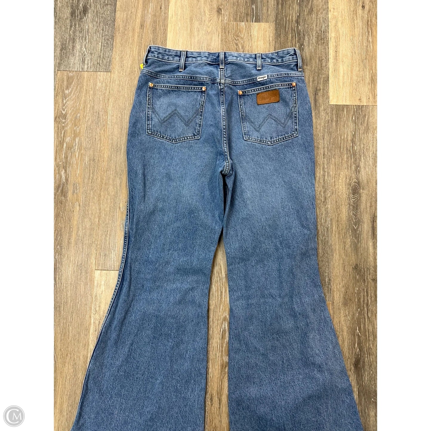 Jeans Flared By Wrangler In Blue Denim, Size: 12