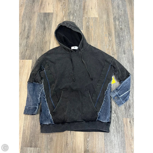 -Sweatshirt Hoodie By Everyday Chic In Blue & Grey, Size: L