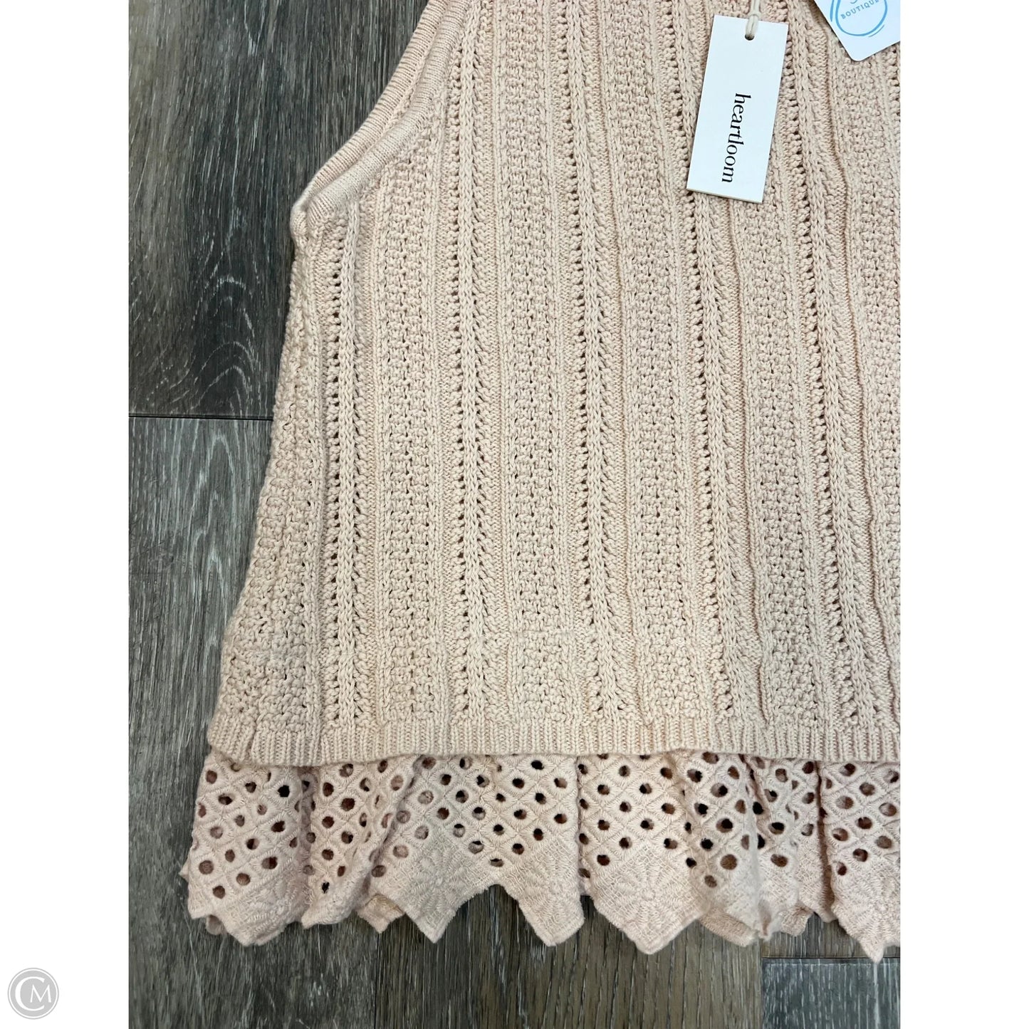 Top Sleeveless By Heartloom In Tan, Size: L