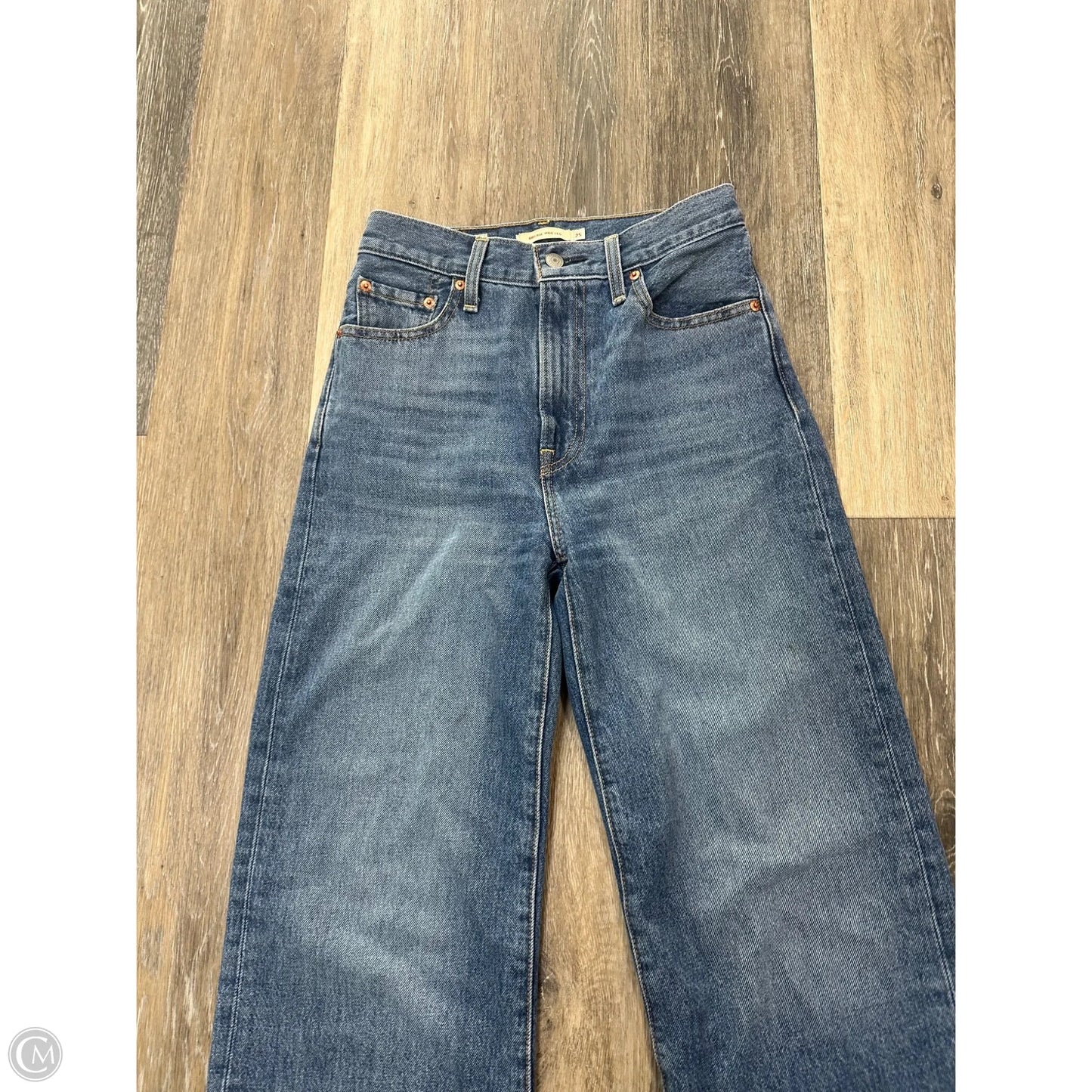 Jeans Wide Leg By Levis In Blue Denim, Size: 0