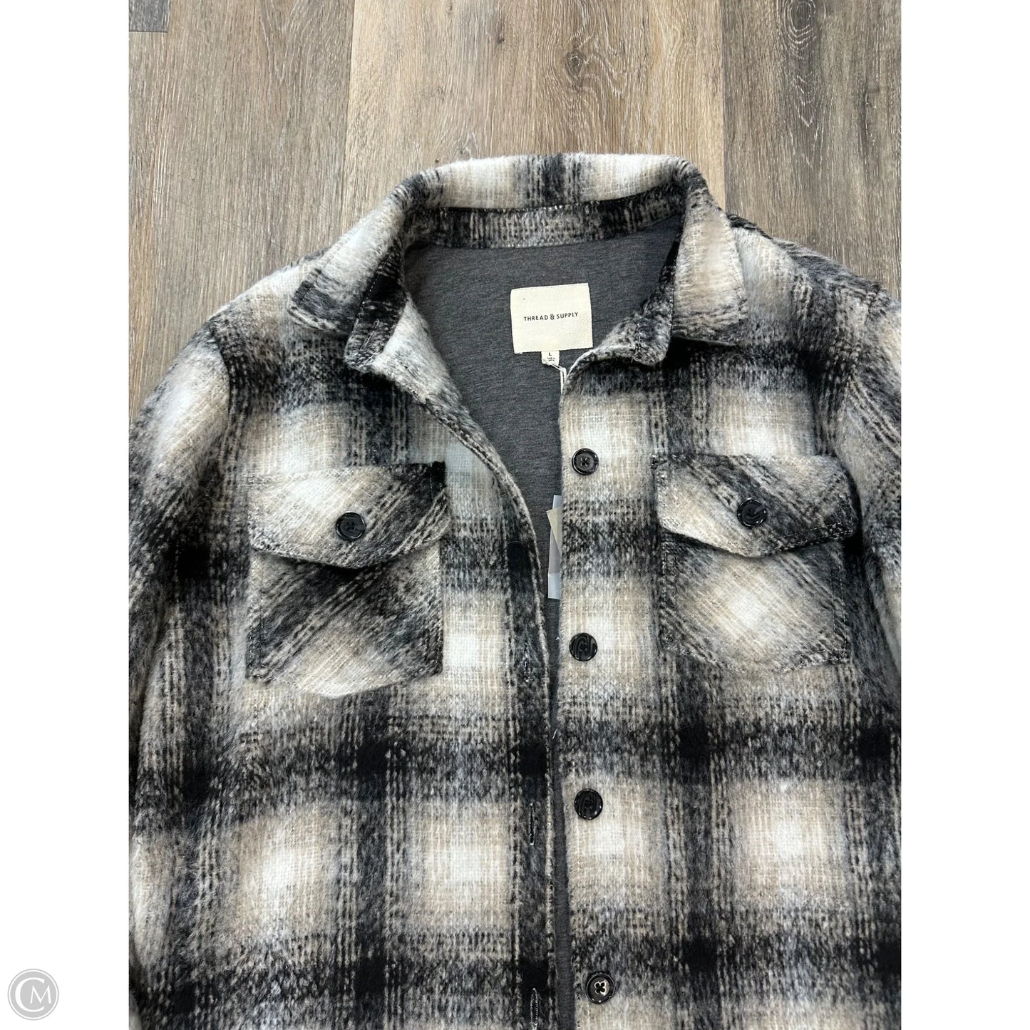 Jacket Other By Thread And Supply In Plaid Pattern, Size: L