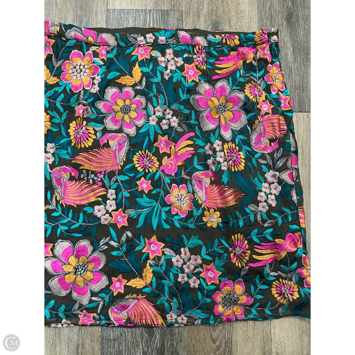 Skirt Midi By Baraschi In Floral Print, Size: 12