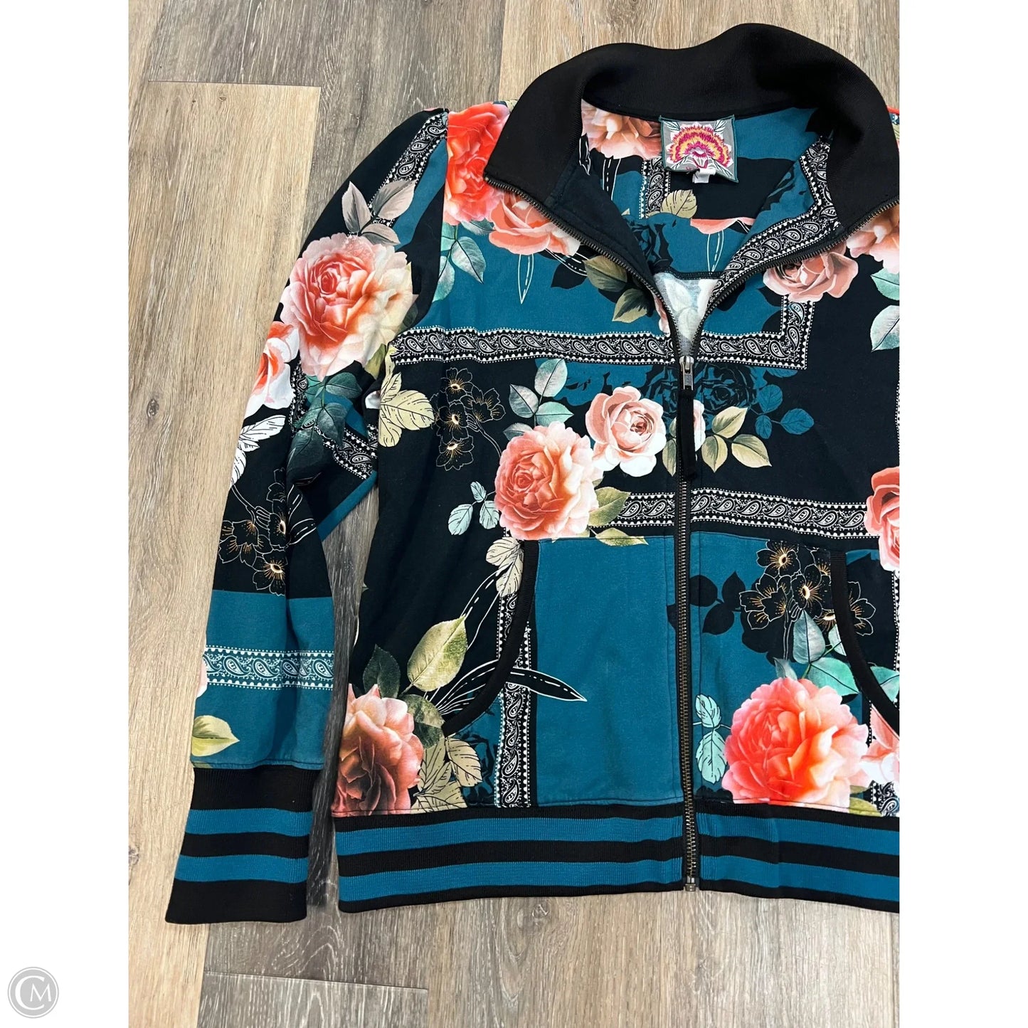 Jacket Utility By Johnny Was In Floral Print, Size: M