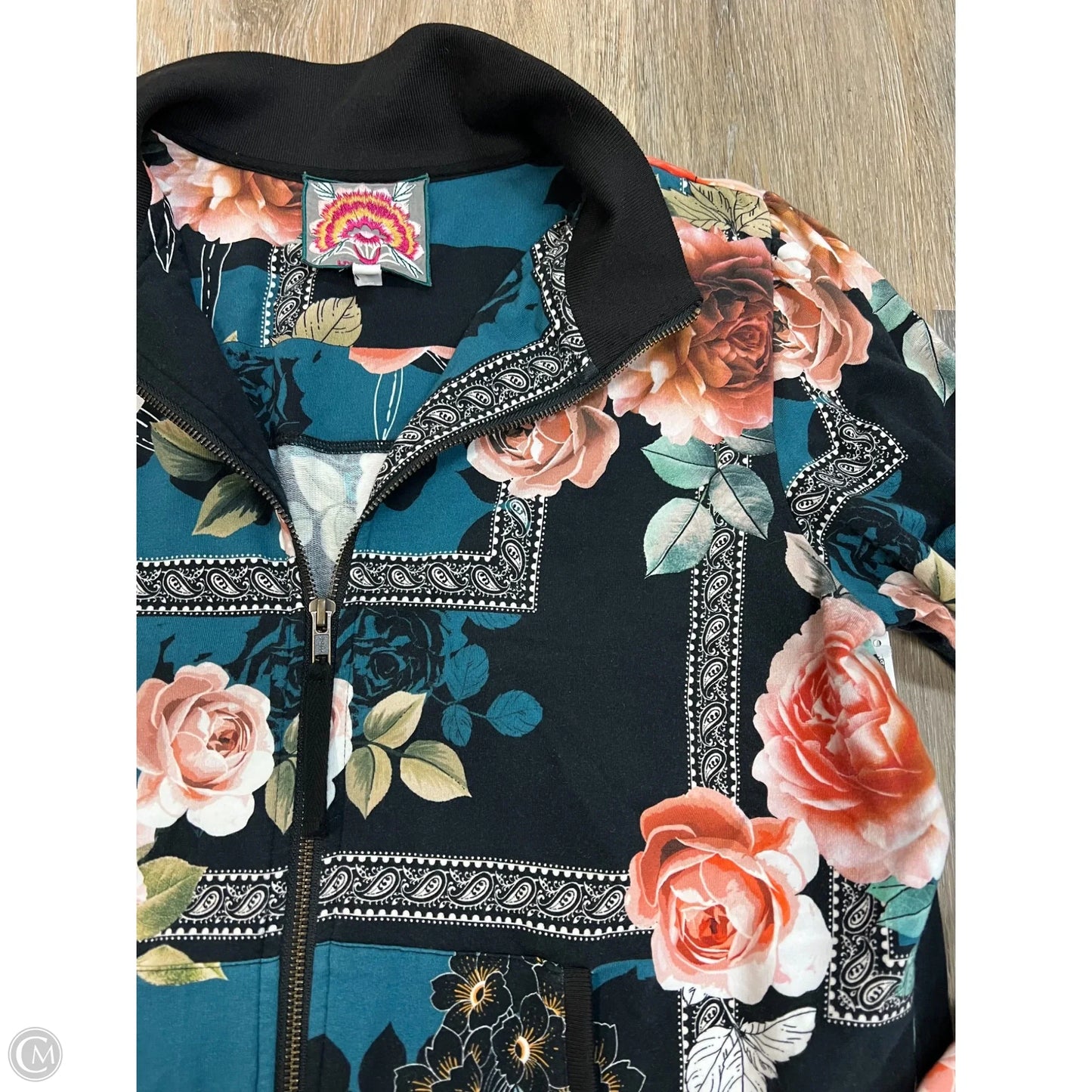 Jacket Utility By Johnny Was In Floral Print, Size: M