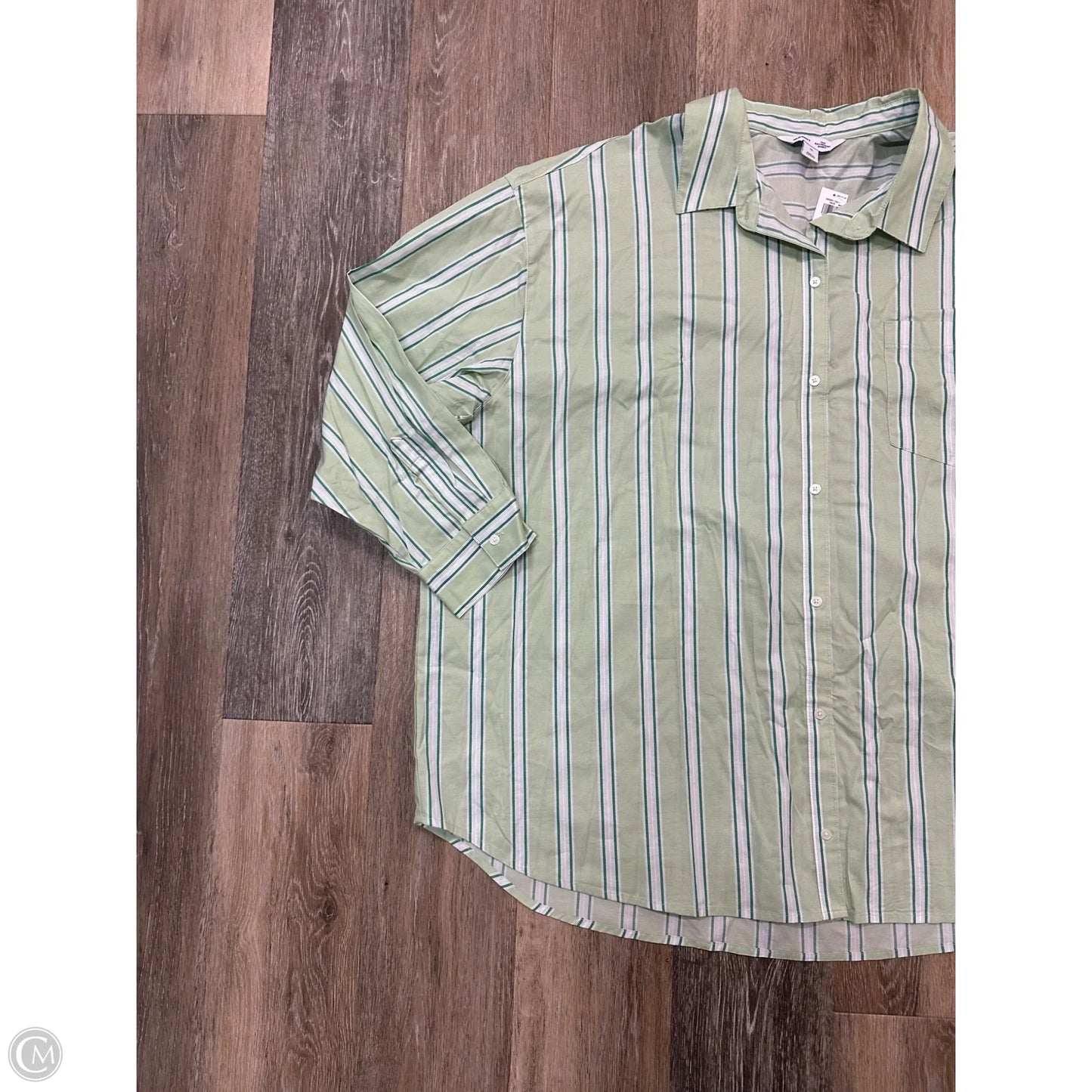 Blouse Long Sleeve By Old Navy In Striped Pattern, Size: 2x