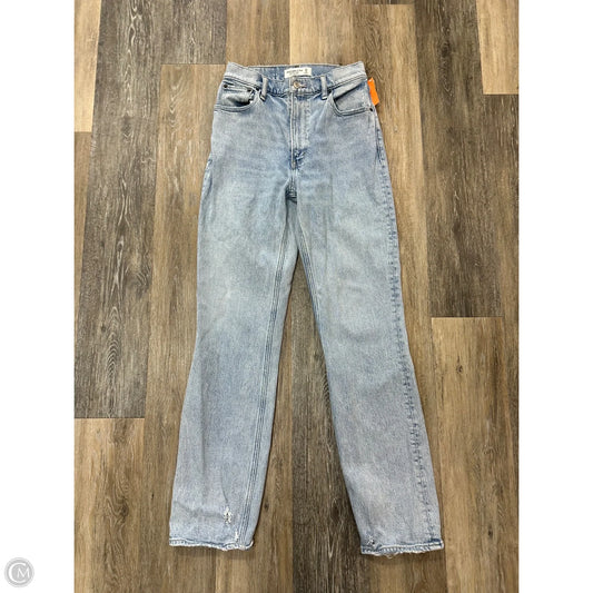 Jeans Straight By Abercrombie And Fitch In Blue Denim, Size: 0