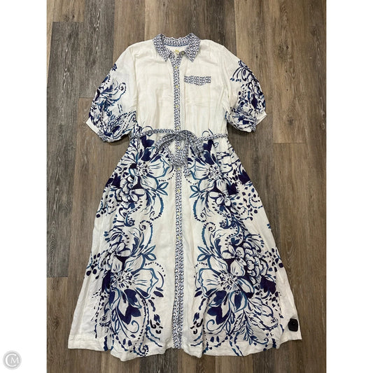 Dress Casual Maxi By Maeve In Blue & White, Size: 2x