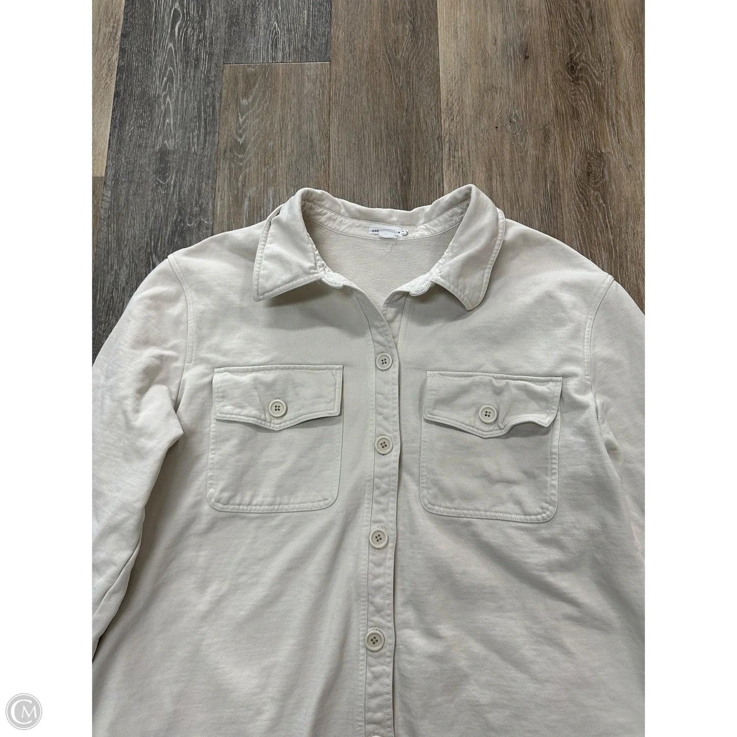 Jacket Shirt By Good American In Cream, Size: 2x