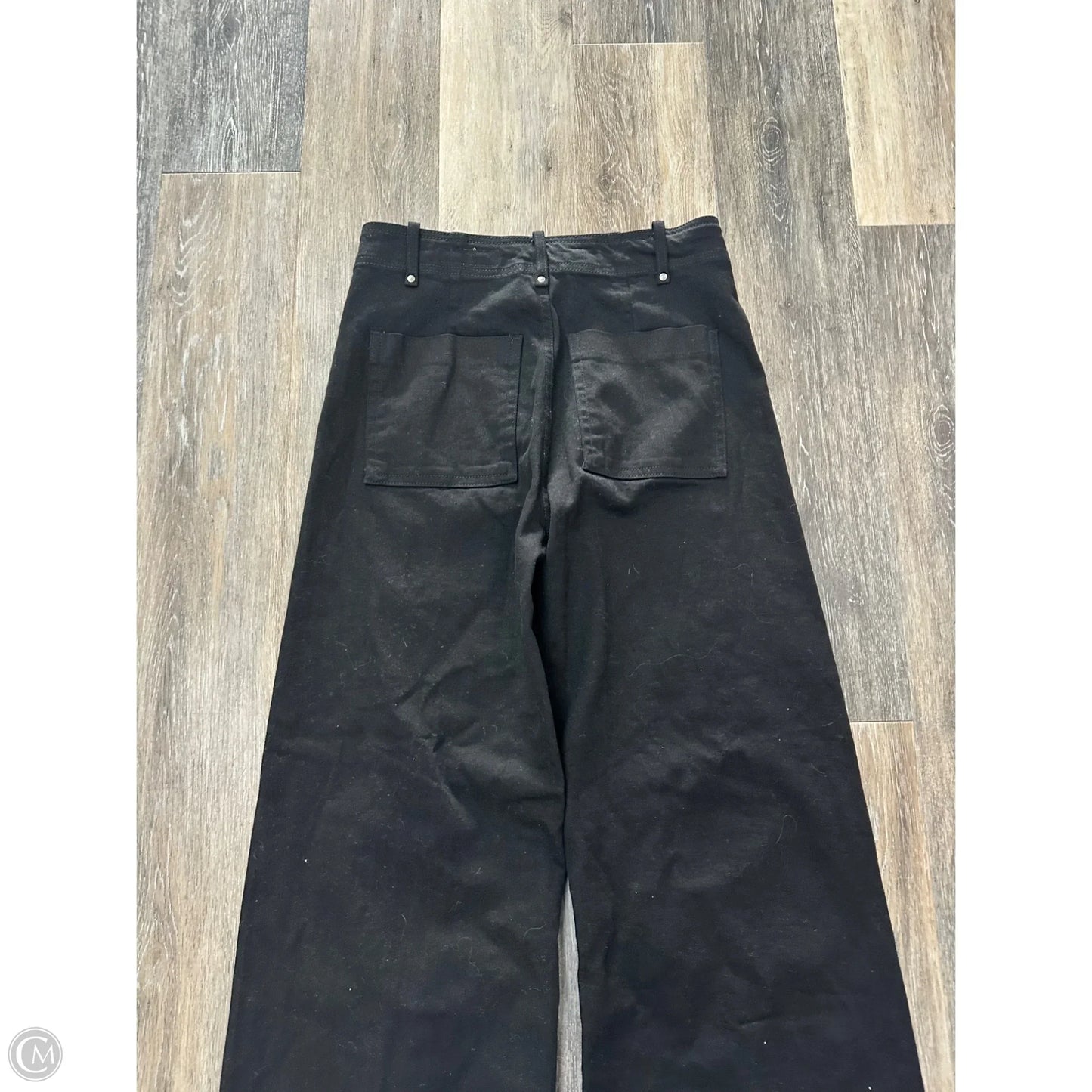 Jeans Wide Leg By Zara In Black Denim, Size: 10