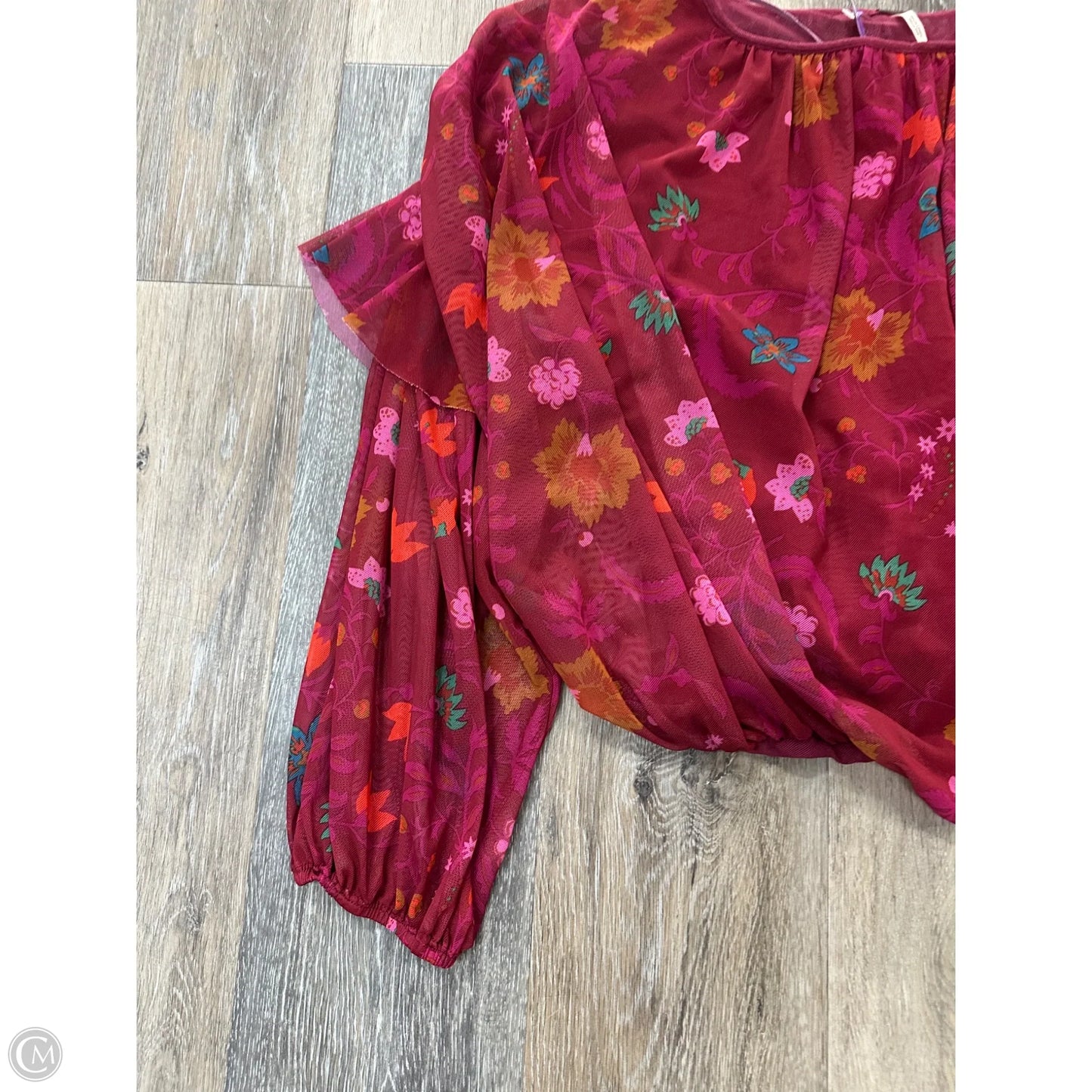 Blouse Long Sleeve By Free People In Floral Print, Size: Xs