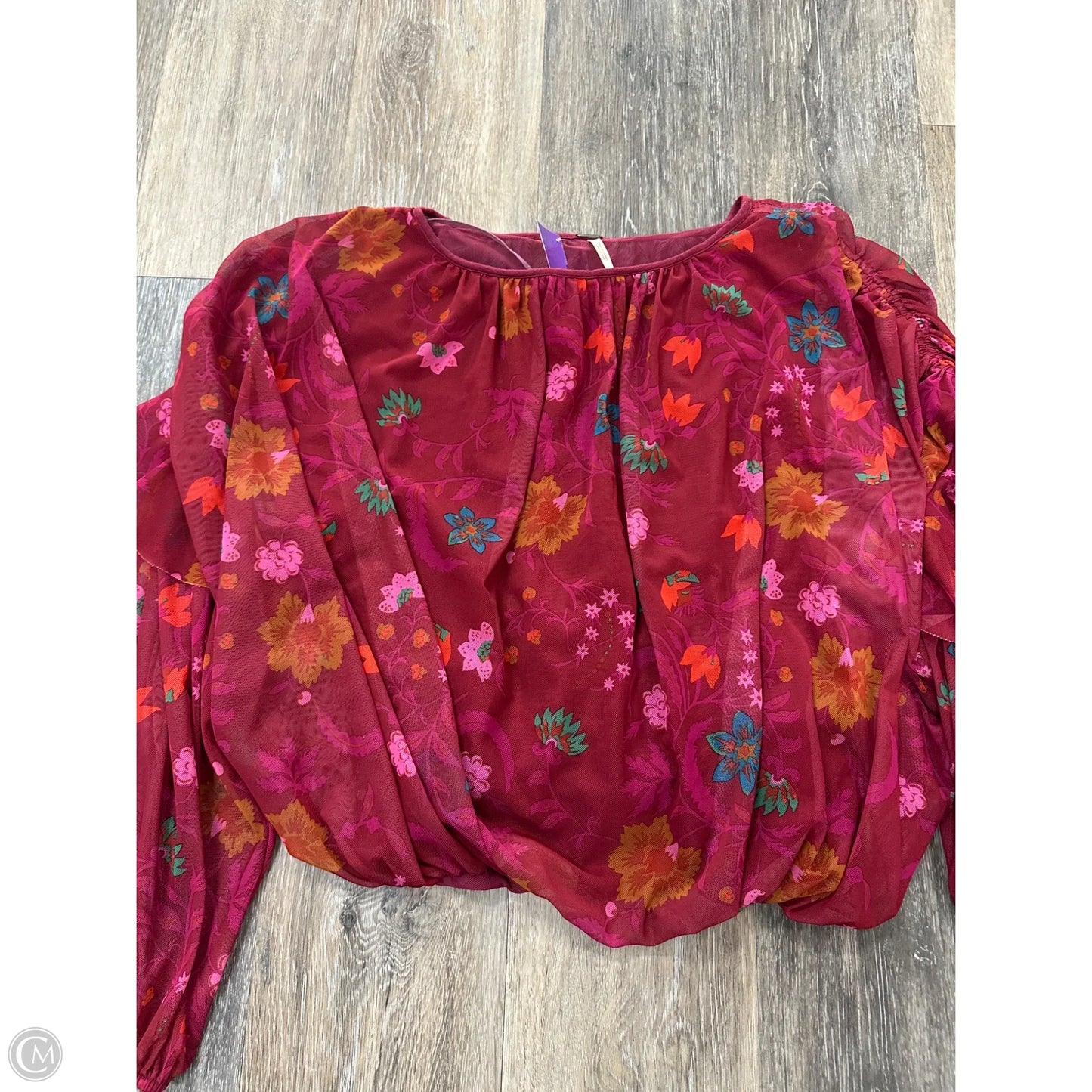 Blouse Long Sleeve By Free People In Floral Print, Size: Xs