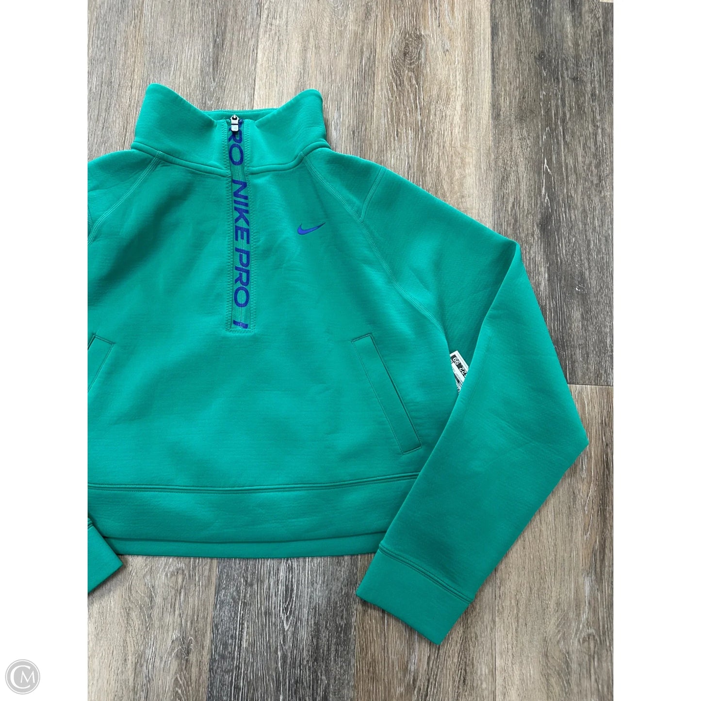Athletic Sweatshirt Collar By Nike Apparel In Green, Size: S