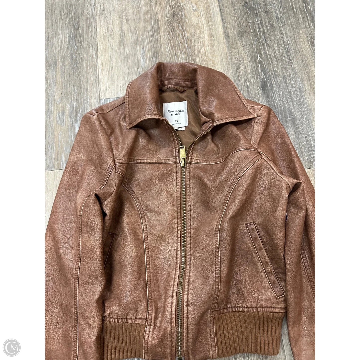Jacket Moto By Abercrombie And Fitch In Brown, Size: Xs