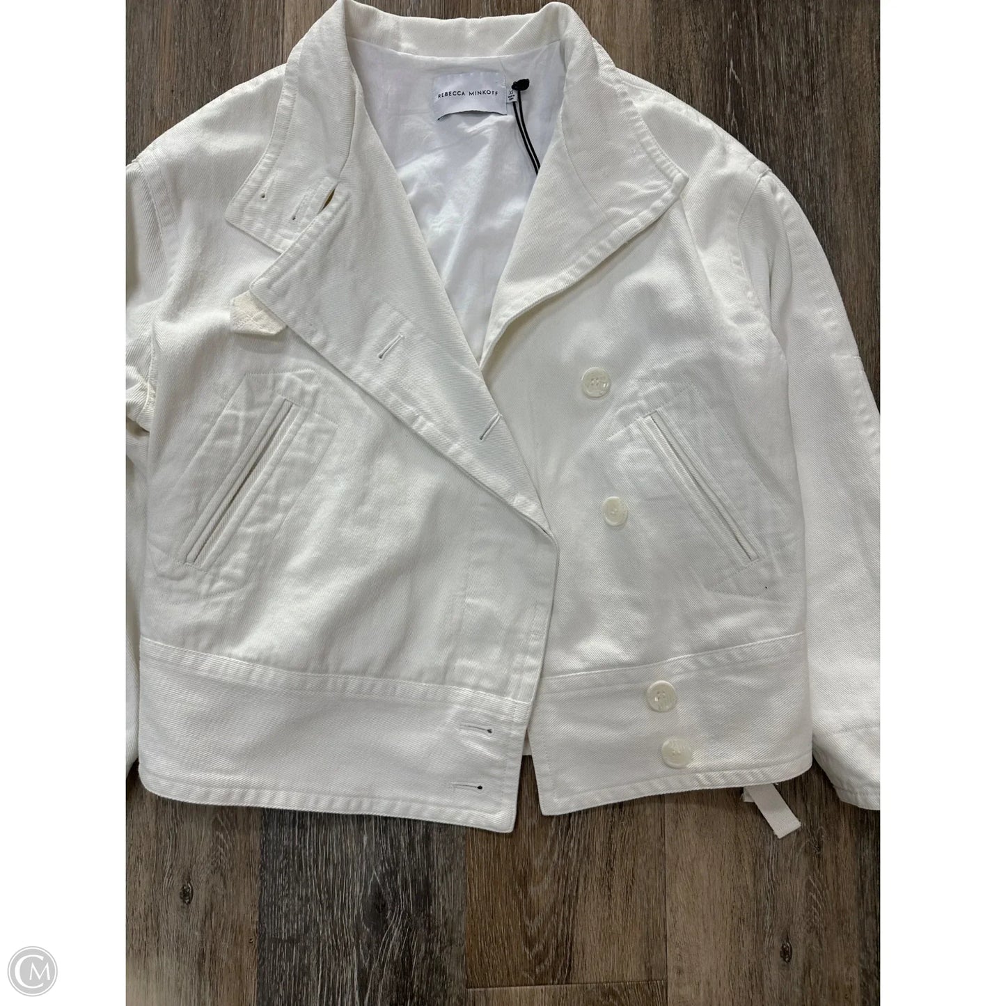 Jacket Designer By Rebecca Minkoff In Cream Denim, Size: Xs