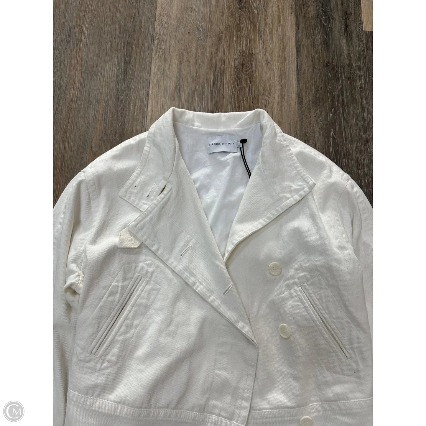 Jacket Designer By Rebecca Minkoff In Cream Denim, Size: Xs