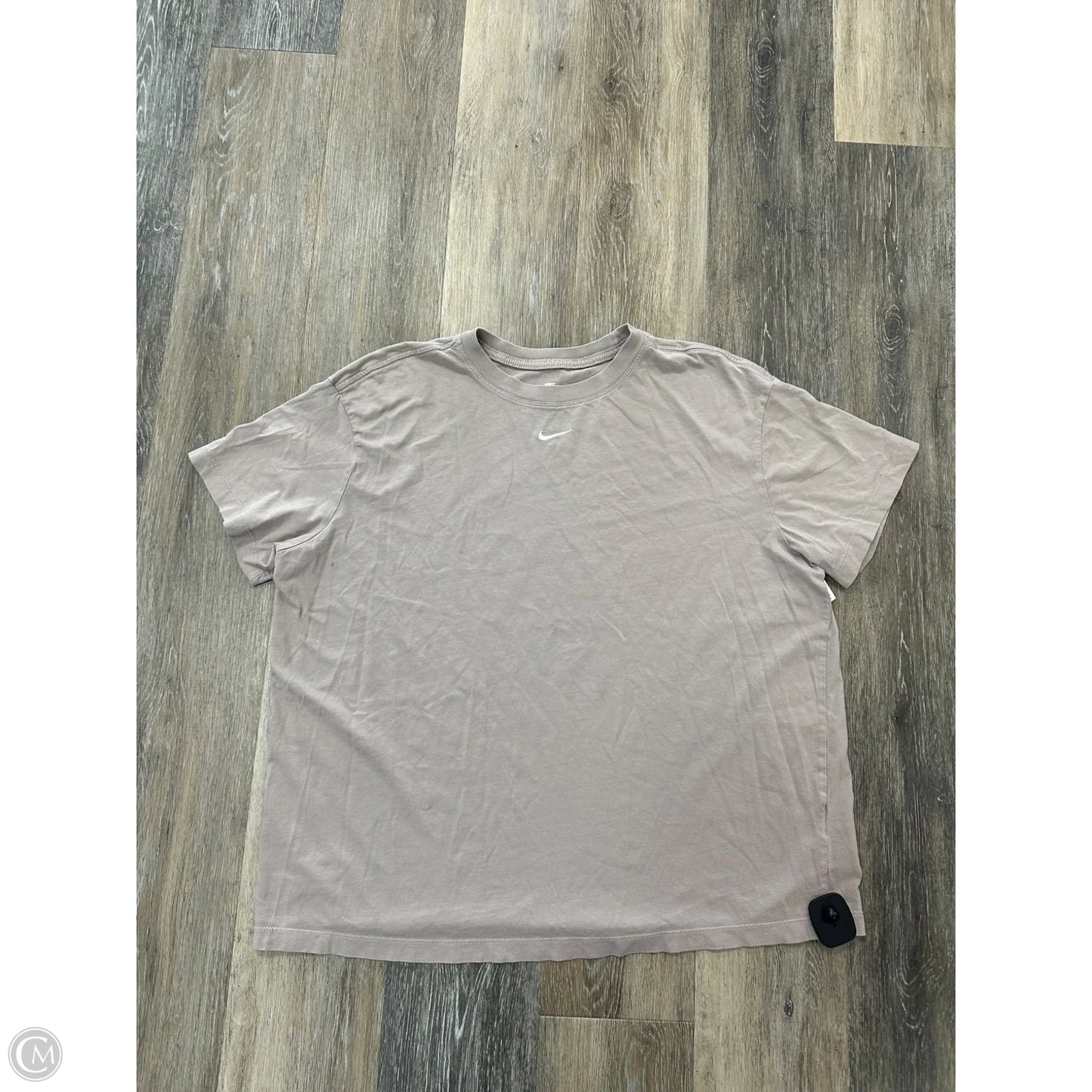 Athletic Top Short Sleeve By Nike Apparel In Tan, Size: L