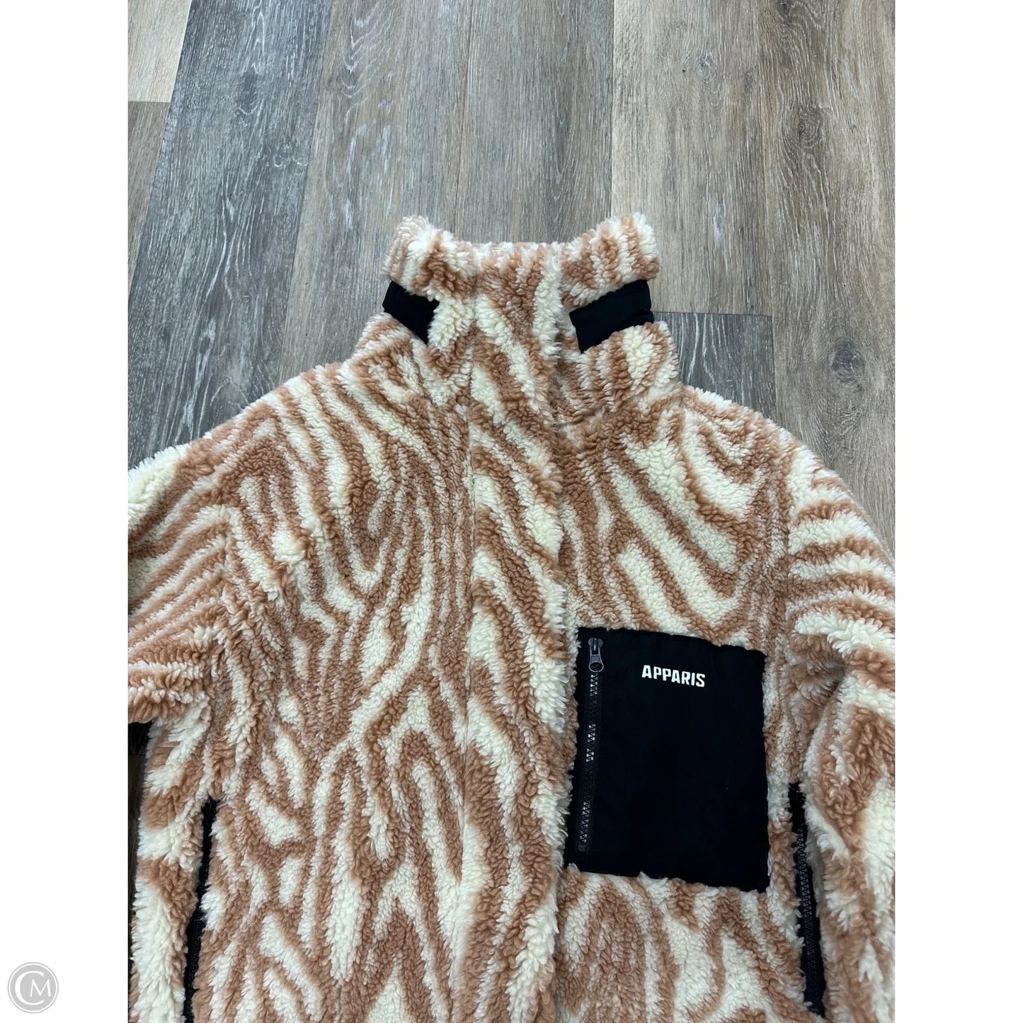 Jacket Faux Fur & Sherpa By Apparis In Tan & White, Size: Xxs